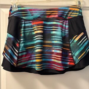 Athleta Vibrant Striped Mini Skort